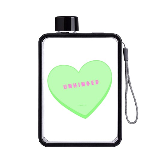 unhinged conversation heart Flat Water Bottles