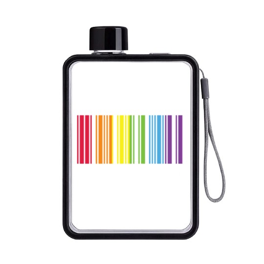 Proud Star Rainbow Barcode LGBTQ Pride Month Gift Flat Water Bottles