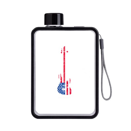 American Bassist Bass guitar Player Music Men Flat Water Bottles