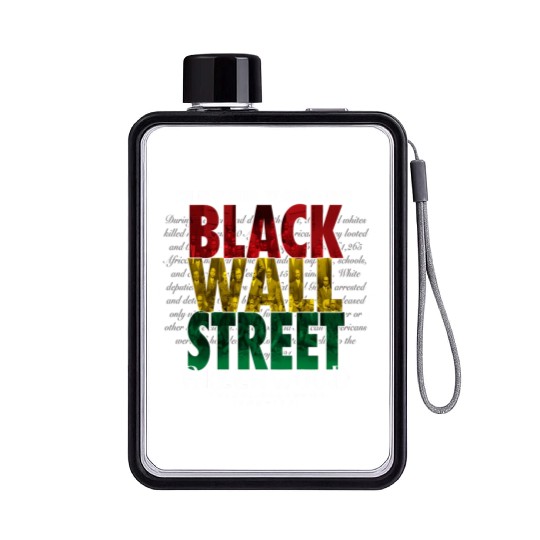 Never Forget Black Wall Street Greenwood Tulsa Flat Water Bottles
