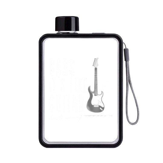 Funny Guitar Flat Water Bottles - Bass It's Like Guitar But