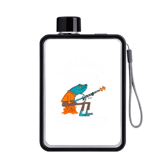 Classically Trained Decomposer Funny Frog Playing Flat Water Bottles