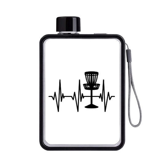 Disc Golf Heart Beat Flat Water Bottles
