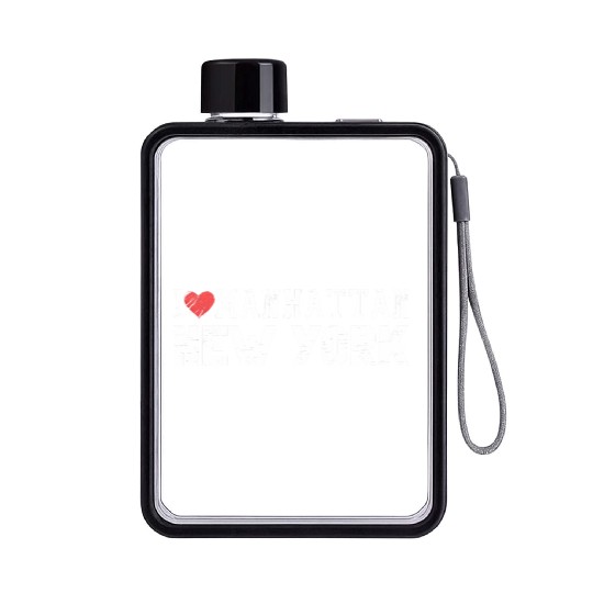 Manhattan New York Love I Heart Manhattan Ny Flat Water Bottles