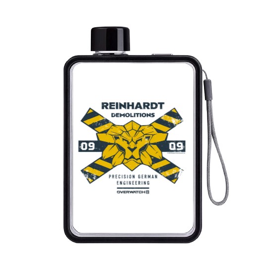 Overwatch 2 Reinhardt Demolitions Icon Logo Flat Water Bottles