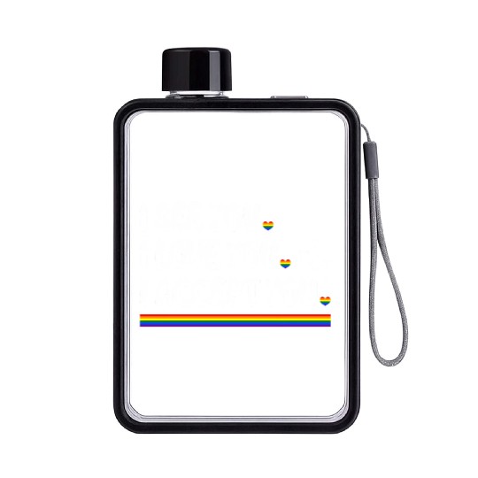 I See Love Accept You Gay Rainbow Pride Flag Lgbtq Flat Water Bottles