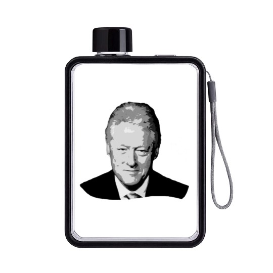 Bill Clinton Grayscale Pop Art Flat Water Bottles