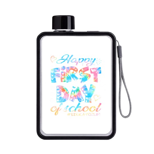 Happy First Day School Educator Life Welcome Back Flat Water Bottles