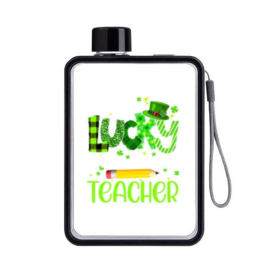 One Lucky Physical Education Teacher Pencil St Flat Water Bottles