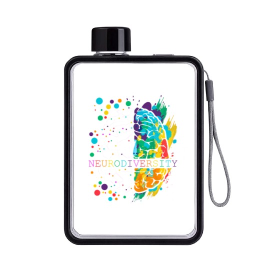 Embrace Neurodiversity Brain Autism Flat Water Bottles