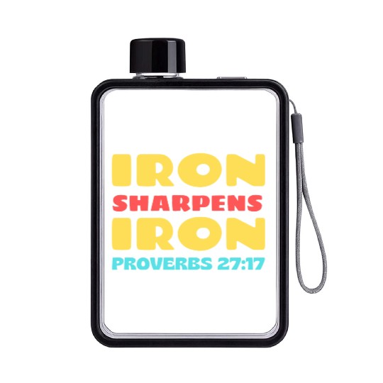 Iron Sharpens Iron nature Flat Water Bottles