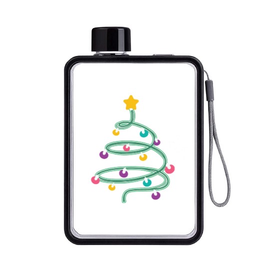Christmas Light Christmas Tree Flat Water Bottles