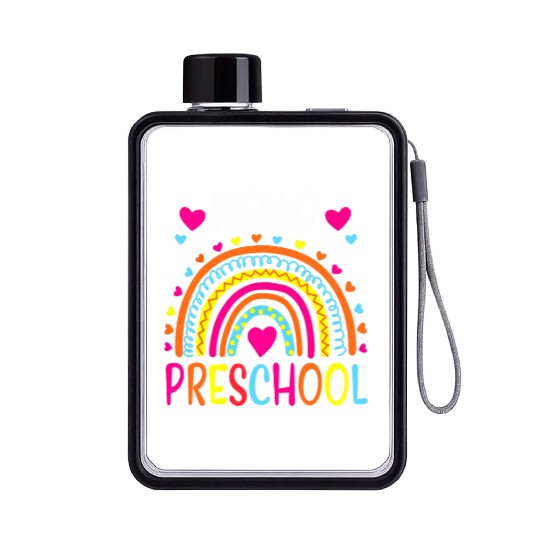 Hello Preschool Back To School Pre-K Teacher Flat Water Bottles