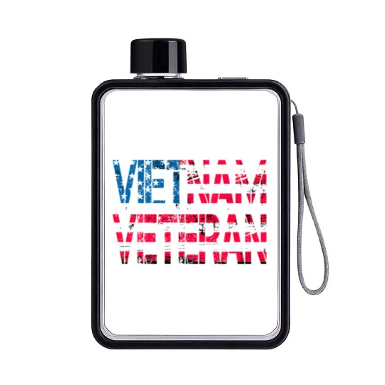 Vietnam Veteran Us Flag Vietnam Vets Flat Water Bottles