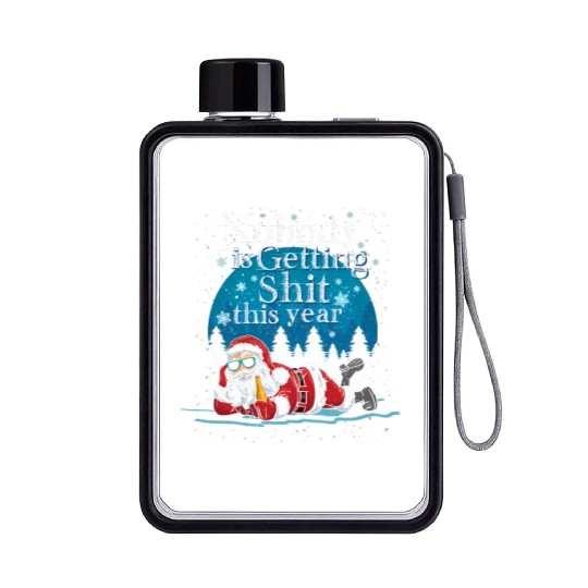Santa 2020 Claus Ugly Bad Santa Flat Water Bottles