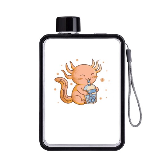 Bobalotl Bubble Tea Lover Boba Tea Drinker Axolotl Flat Water Bottles