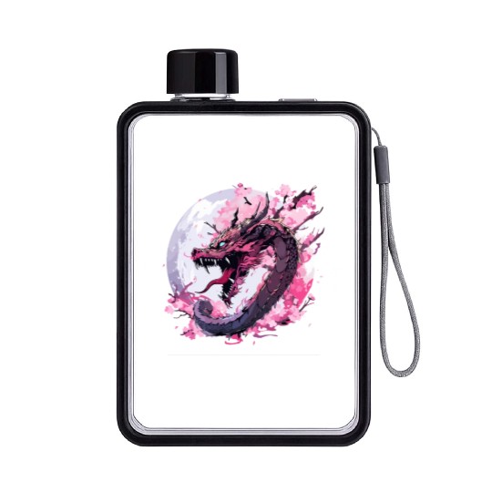 Japanese Tokyo Dragon Asian inspired retro 80’s Flat Water Bottles