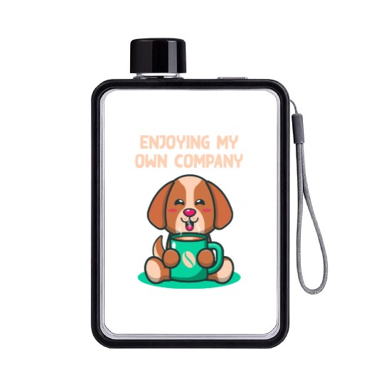 Enjoying My Own Company Sarcastic Introvert Sarcas Flat Water Bottles