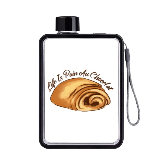 Life Is Pain And Chocolate Sweet Foods Flat Water Bottles