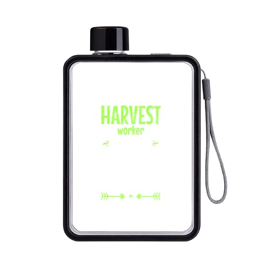Farmer Farm Harvest Time Vegetable Flat Water Bottles