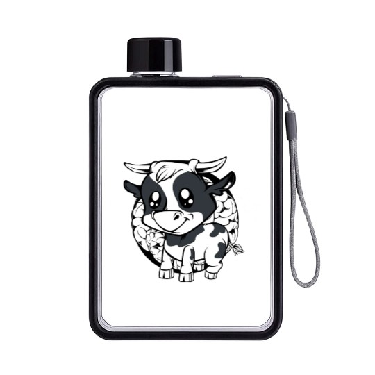 Cow Ask Me About My Cow Funny Farmer Saying Flat Water Bottles