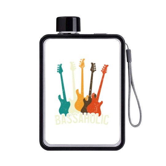 Bass Guitar Player Bassaholic Bass Player Flat Water Bottles