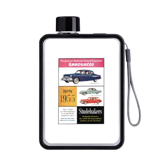 STUDEBAKER PACKARD 1950s AD PRESIDENT COMMANDER Flat Water Bottles