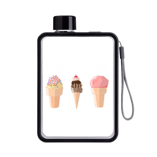 Ice Cream Treat Yo' Self Summertime Sherbet Gelato Flat Water Bottles