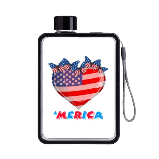 Patriotism Merica Pride US Patriots USA Fan Flat Water Bottles