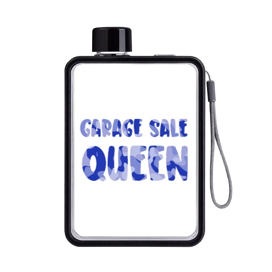 Garage Sale Queen blue camo Flat Water Bottles