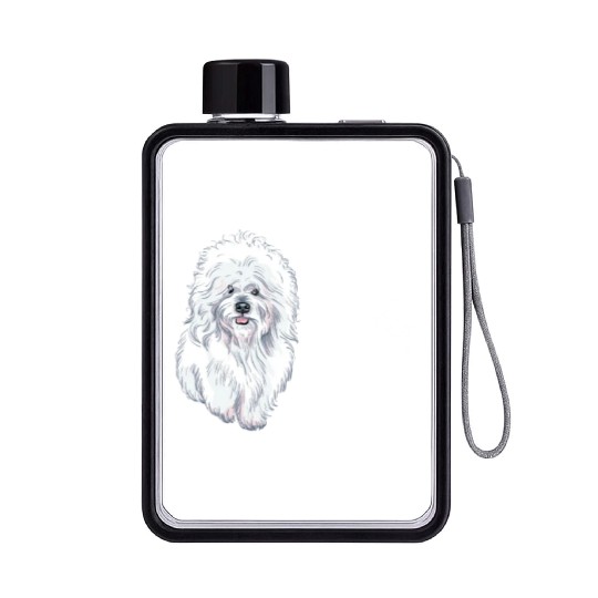 Bichon Frise Flat Water Bottles