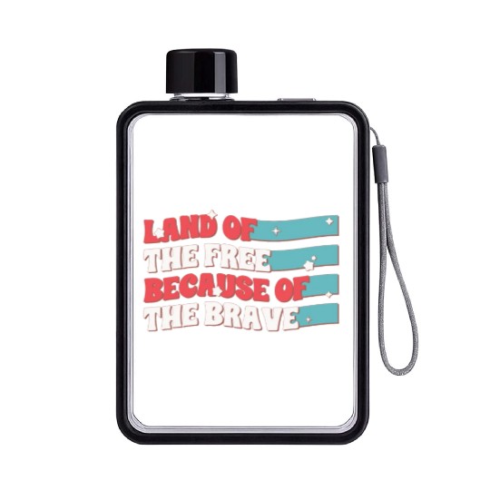 Land Of The Free Because Of The Brave Flat Water Bottles