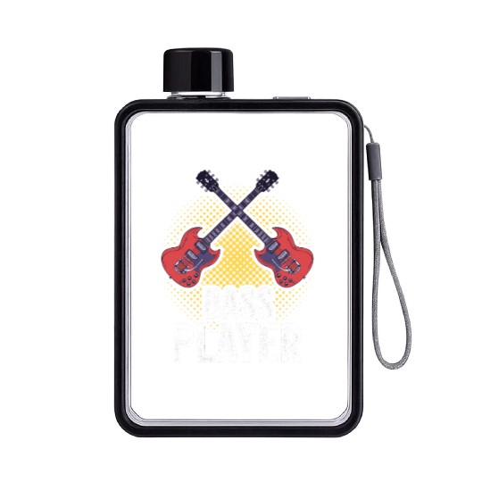 Bass Player Music Guitar Band Musician Flat Water Bottles