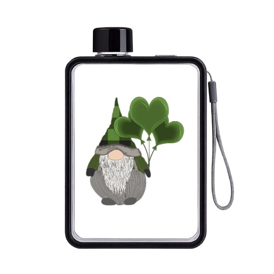 Irish Gnome St Patricks Day Heart Balloons Flat Water Bottles