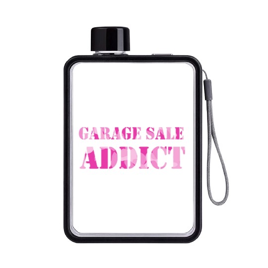 Garage Sale Addict pink camo Flat Water Bottles