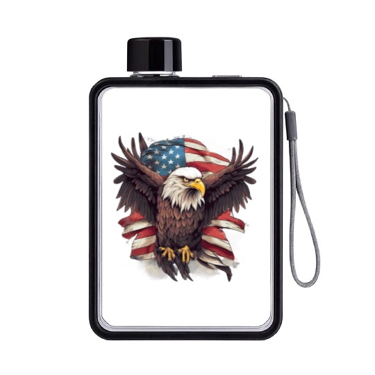 Merica Patriotic USA Eagle Flat Water Bottles