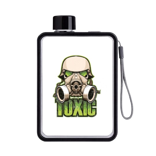 Toxic Green Military And Safety Gas Flat Water Bottles