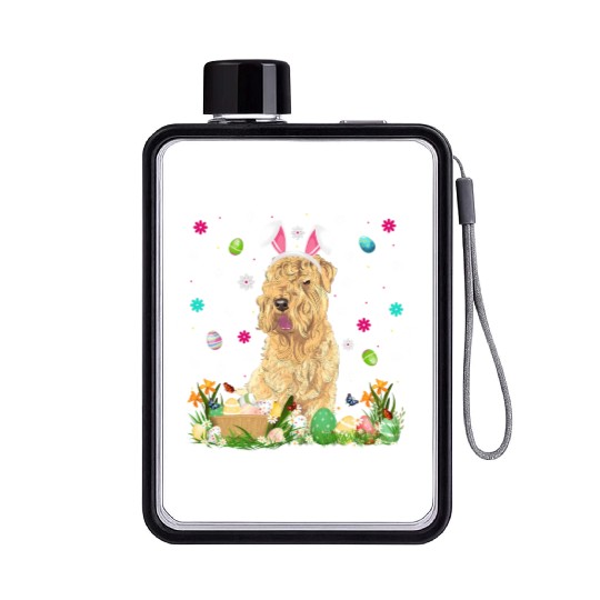 Easter Egg Wheaten Dog Easter Sunday Flat Water Bottles