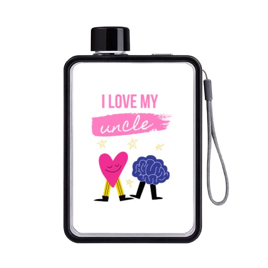 I Love My Uncle s Brain Flat Water Bottles