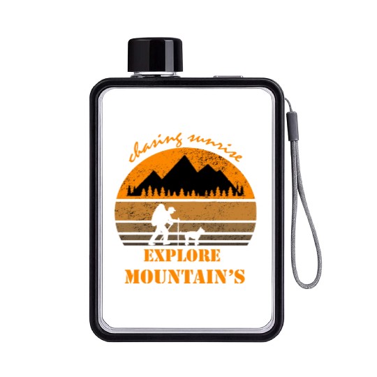 Chasing Sunrise Explore Mountain Flat Water Bottles