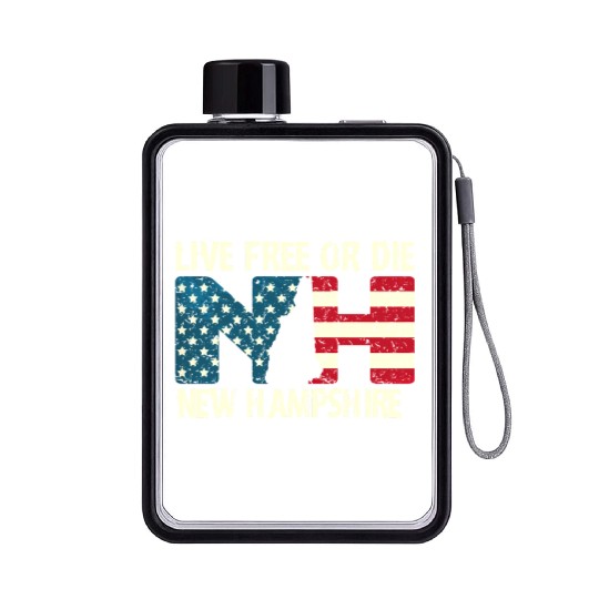 New Hampshire Patriotic Live Free Or Die Product Flat Water Bottles