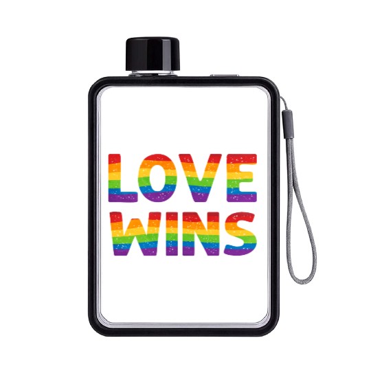 Love Wins Lesbian Gay Pride Lgbt Flat Water Bottles