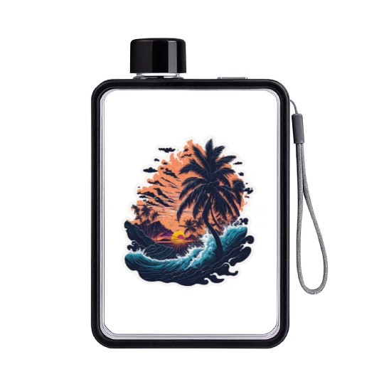 Sun, Beach and Wanderlust: Traveling Lover Flat Water Bottles