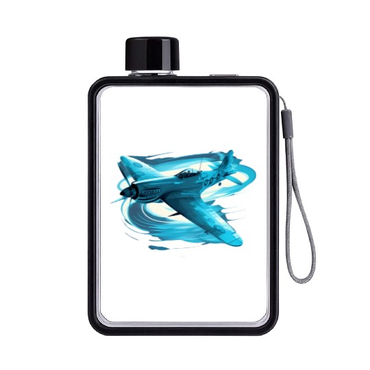 Spitfire Airplane Vintage Pilot Aviator Military Flat Water Bottles