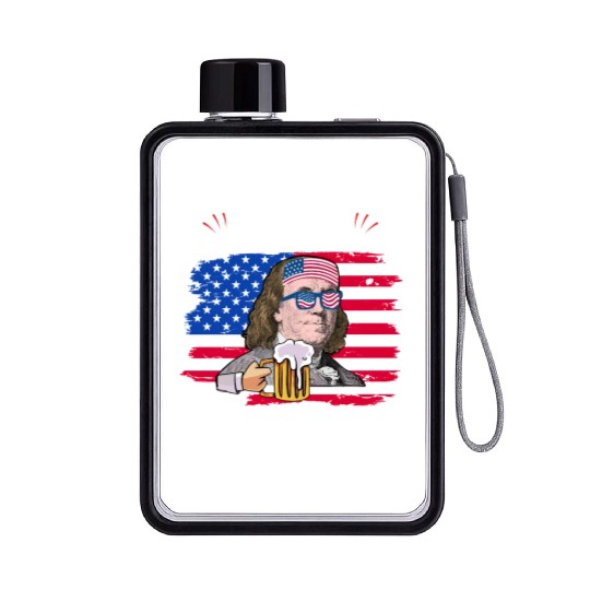 Ben Drankin US President Independence Day Flat Water Bottles