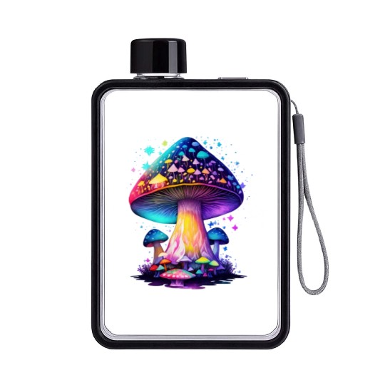 Mystical Fungi Flat Water Bottles