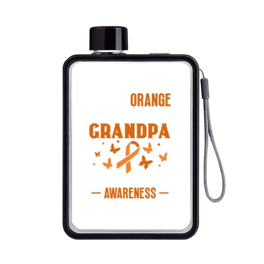 I Wear Orange For My Grandpa Multiples Sclerosis Flat Water Bottles