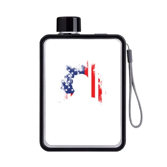 Merica USA Presidents America Fan USA Party Flat Water Bottles