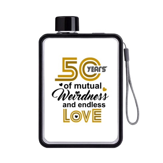 50th Wedding Anniversary Husband Wife Marriage Flat Water Bottles