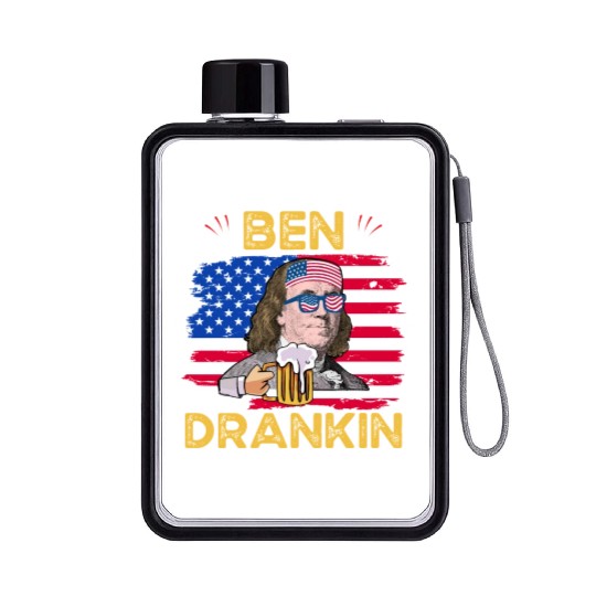 Ben Drankin US President Independence Day Flat Water Bottles